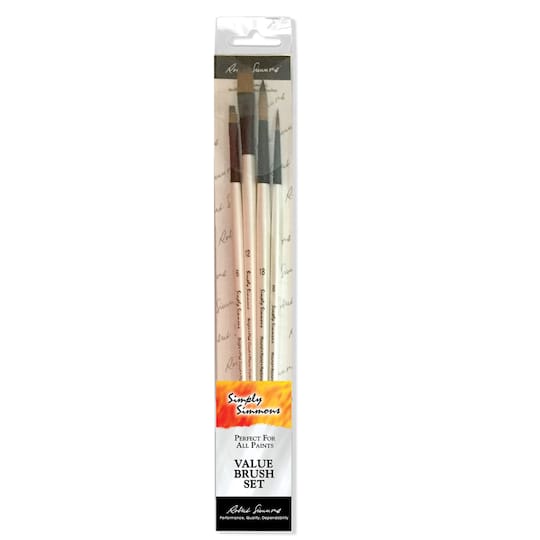 Simply Simmons Synthetic Long Handle 4 Piece Brush Set